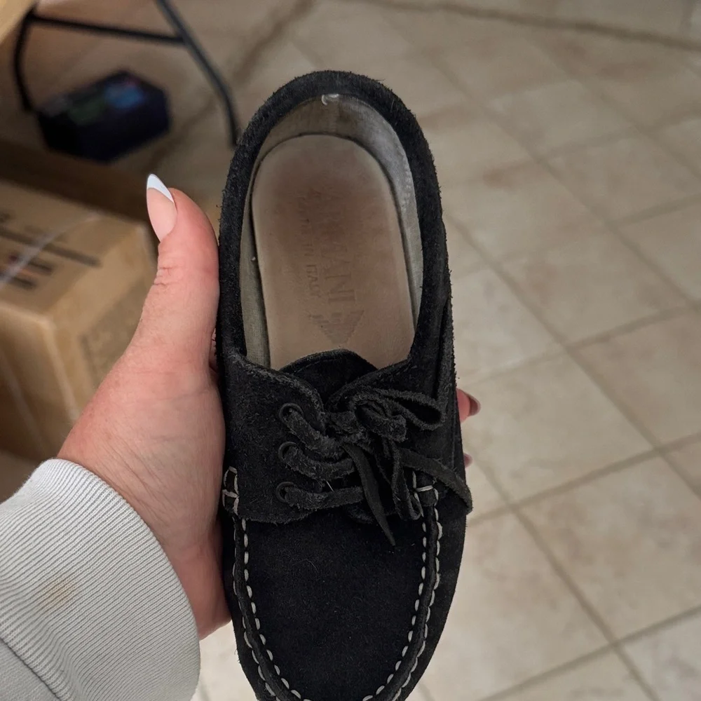 Giorgio Armani Black Kids Dress Shoes